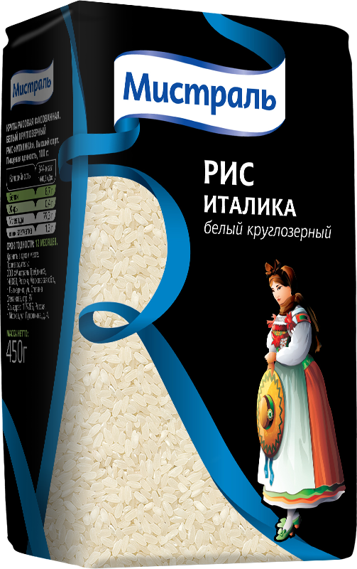 Рис Мистраль белый круглозерный Италика, 1 кг.