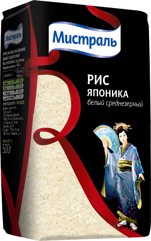 Рис Мистраль белый среднезерный Японика, 500 г.