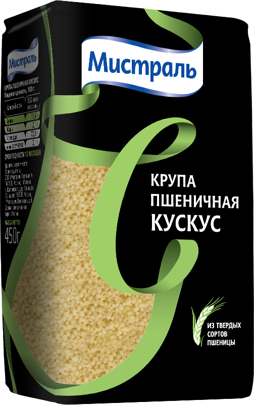 Крупа Мистраль пшеничная из твердых сортов пшеницы Кускус, 450 г.