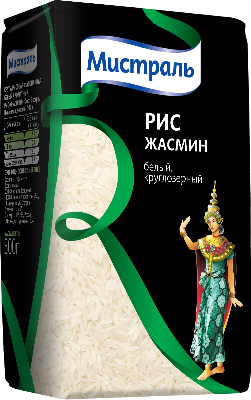 Рис Мистраль белый ароматный Жасмин, 500 г.
